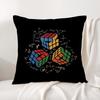 Игровой RRubik CCube Чехол-подушка Натуральный лен Органическая ткань Двусторонняя печать Диван Домашний декор Дышащая Подушка для кровати