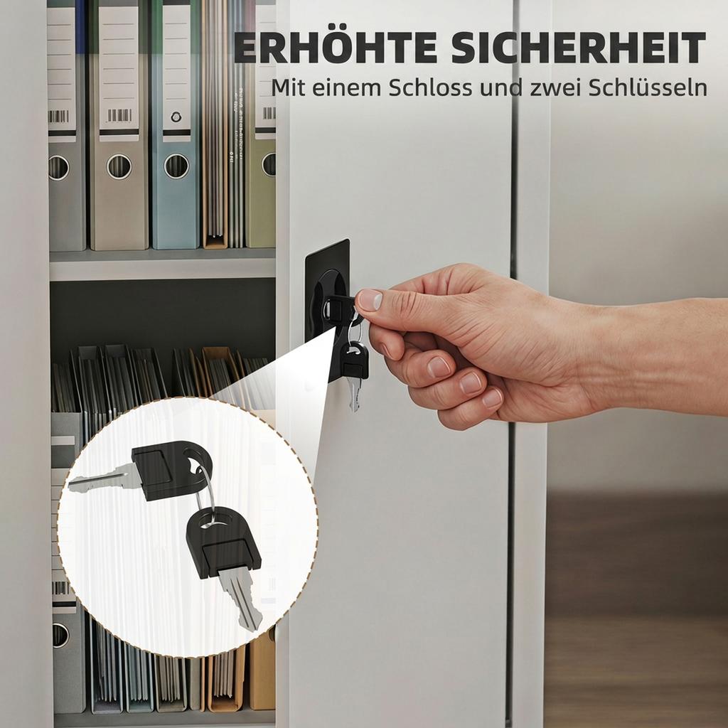 Filing Cabinet Steel Cabinet Multi Purpose Cabinet With Adjustable Shelf And Lock For Study Living Room Gray