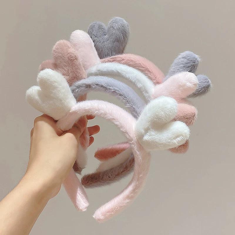 Plush Antler Face-washing Headband Women's Facial Mask Wash Makeup Headband Women's Cute All-match Out Headwear