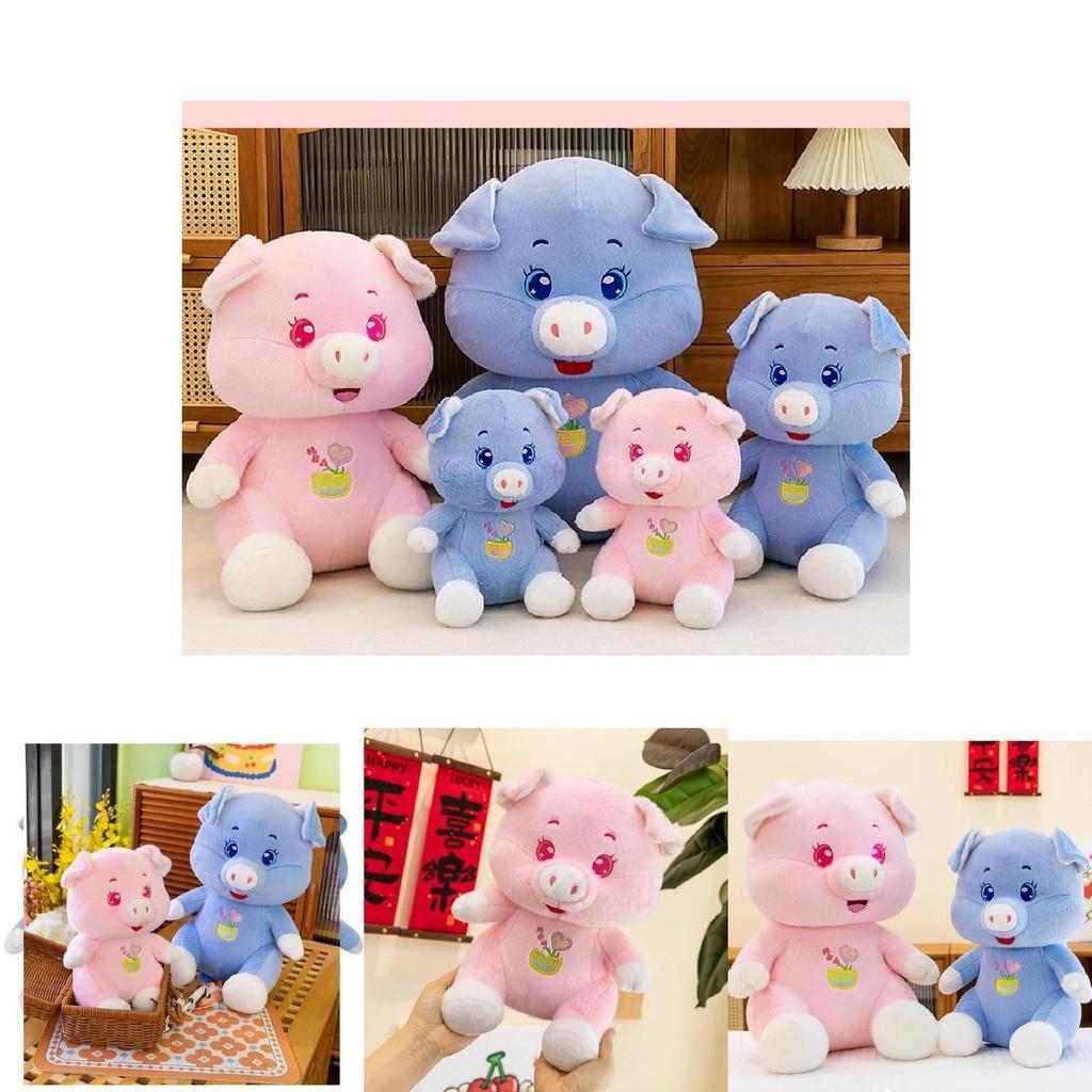 Adorable Pink And Purple Pig Plush Toy Soft Stuffed Animal Pillow Gift For Kids