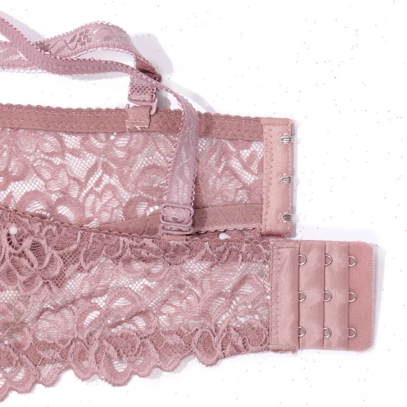 Однотонный кружевной бюстгальтер с цветочным принтом на бретельках, бюстгальтер с мягкой подкладкой на косточках, женское нижнее белье, чашка B