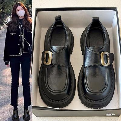 [Armano] Весенне-осенние новые ретро туфли на платформе из маленькой кожи в японском студенческом стиле увеличивают рост, универсальные лоферы, одинарная обувь