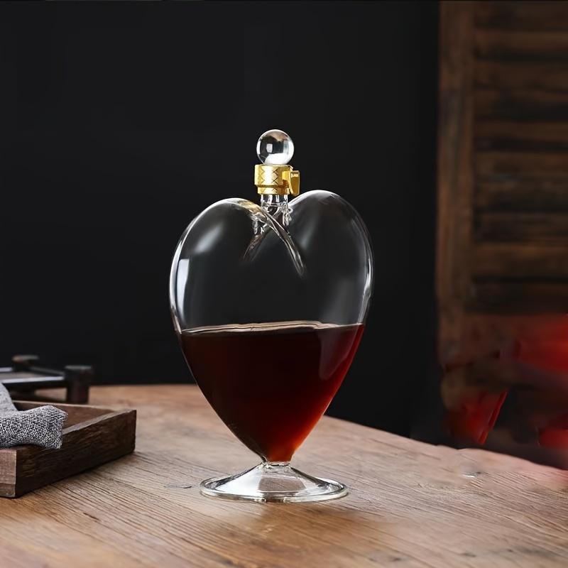 1P хрустальное стекло графин для виски в форме сердца моделирование ремесло вино бутылка виски стеклянная посуда наливной стакан для бурбона водка бренди коньяк-прозрачный воздухонепроницаемый