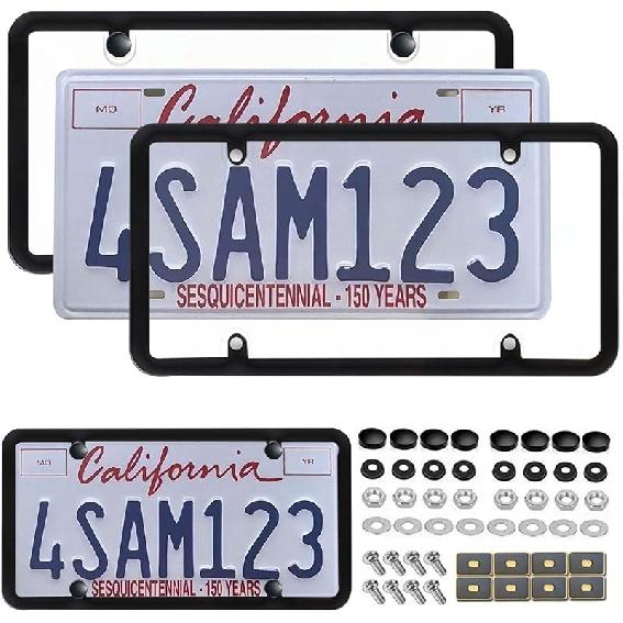 1 Pack Clear License Plate Covers And Frames, Car Licence Plate Frame Protector With Screws & Caps, Fits Any US Plates