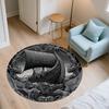 Viking Ship pattern round rug,Carpet Rug for Living Room Bedroom Playroom ,Non-slip Floor Mat,Holiday Gifts and Birthday Gifts.