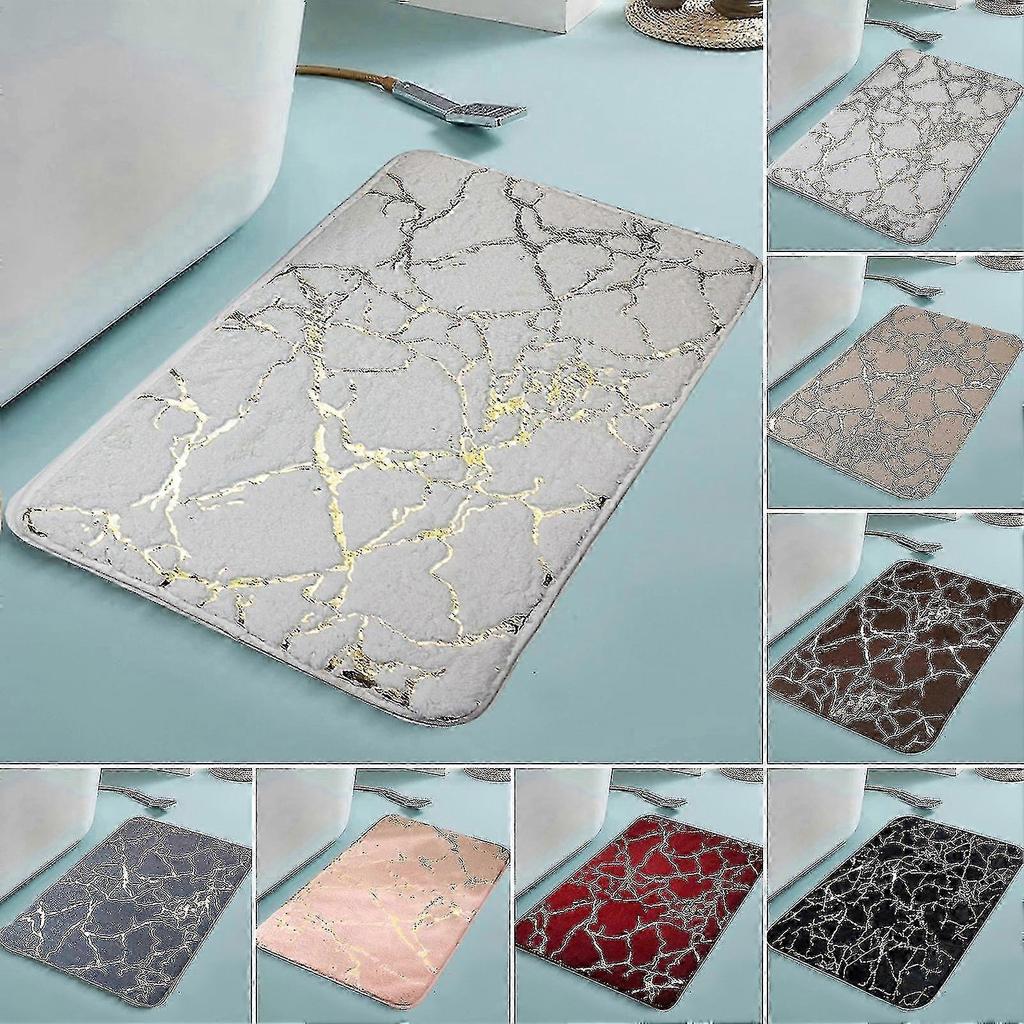 Bath Mat Non-slip Quick Dry Polyester Granite Surface Shower Rug For Home - Ri