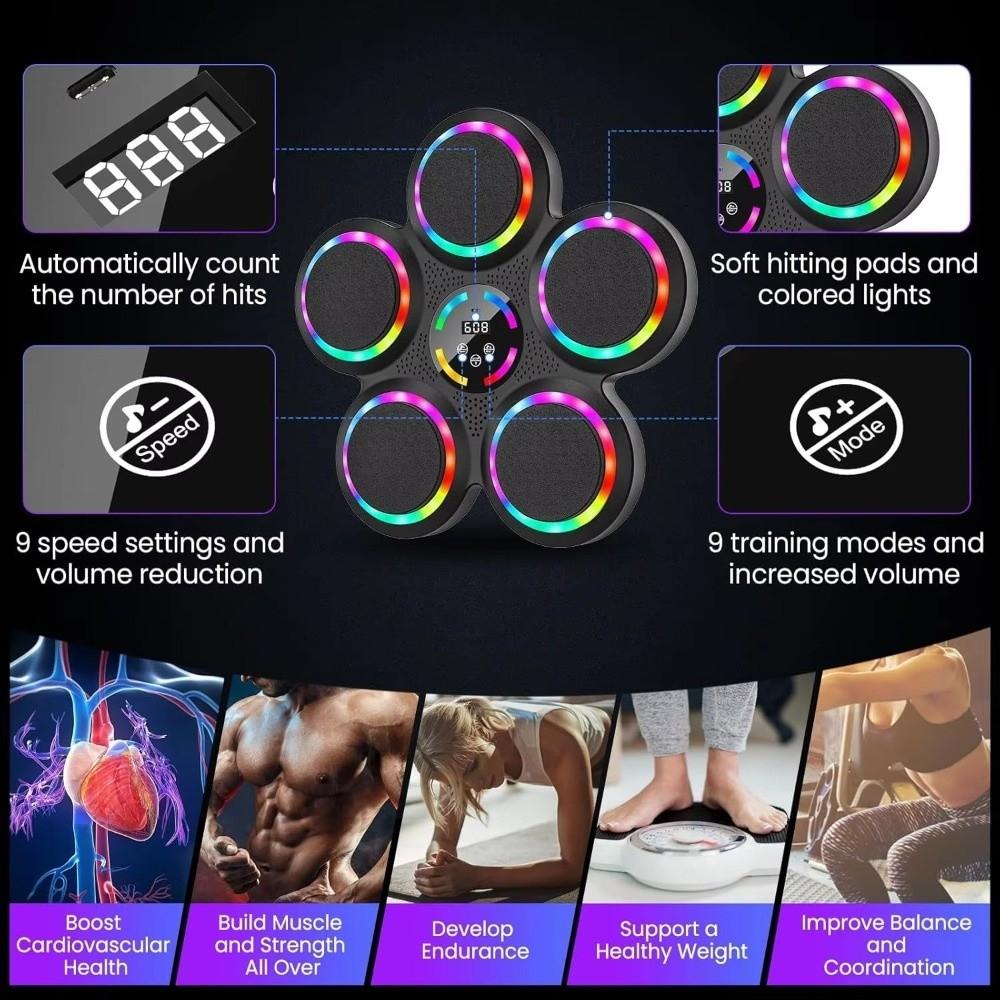 Wall Mounted Smart Music Boxing Machine Reaction Training Equipment Home Exercise