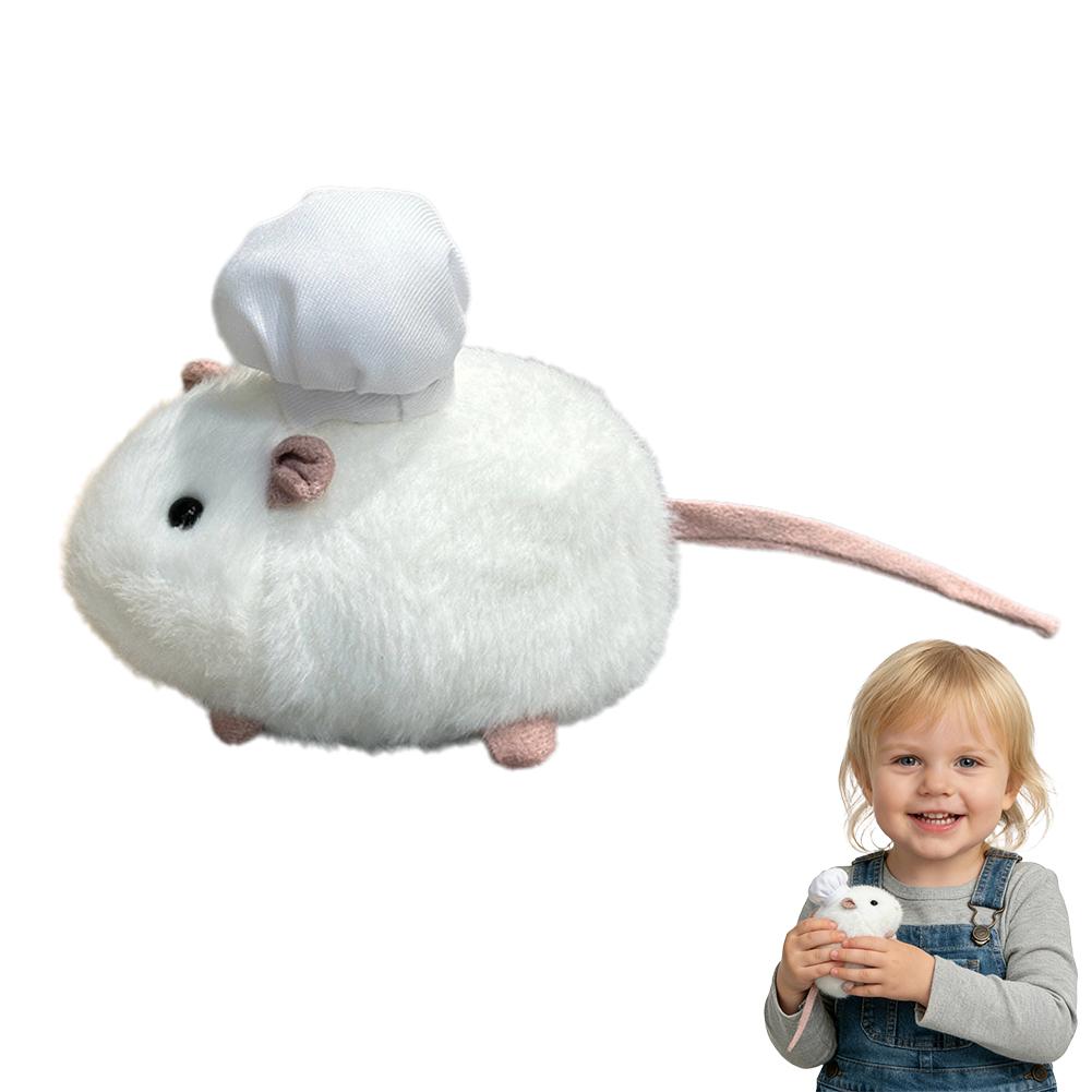 12CM Kawaii Cartoon Simulation Anime Flower Branch Mouse Stuffed Animal Plush Toy Children's Hamster Handmade Doll Festival Gift