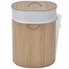 VidaXL Oval Laundry Basket Natural Bamboo
