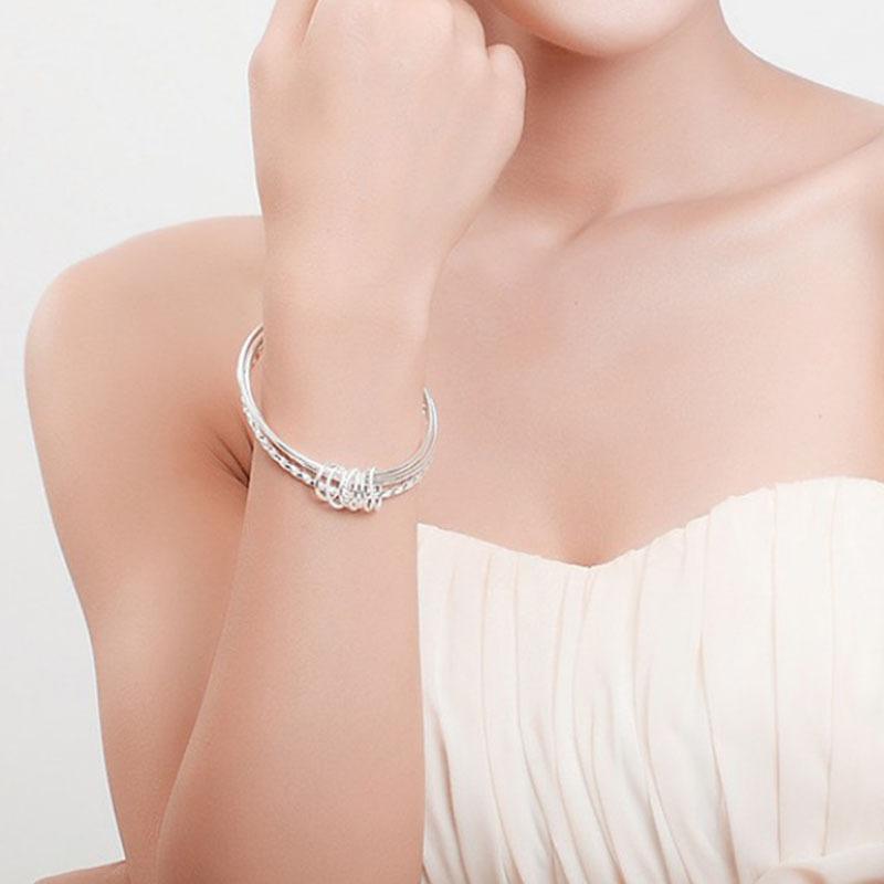 Silver Bracelet Female S999 Pure Silver Gift for Mom and Girlfriend Silver Bracelet Silver Jewelry Solid Silver Bracelet