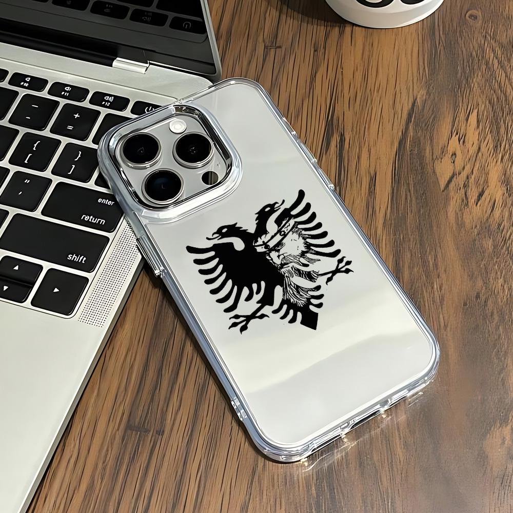Чехол для телефона с албанским орлом для iPhone 17 16e 16 15 14 13 12 11 mini Pro Max X XR XSMAX 8 7 Air Plus Прозрачный Мягкий Чехол