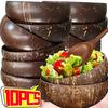 10/1PCS Coconut Bowls and Wooden Spoon Set Reusable Natural Coconut Shell Bowls for Dessert Yogurt Fruit Salad Kitchen Tableware