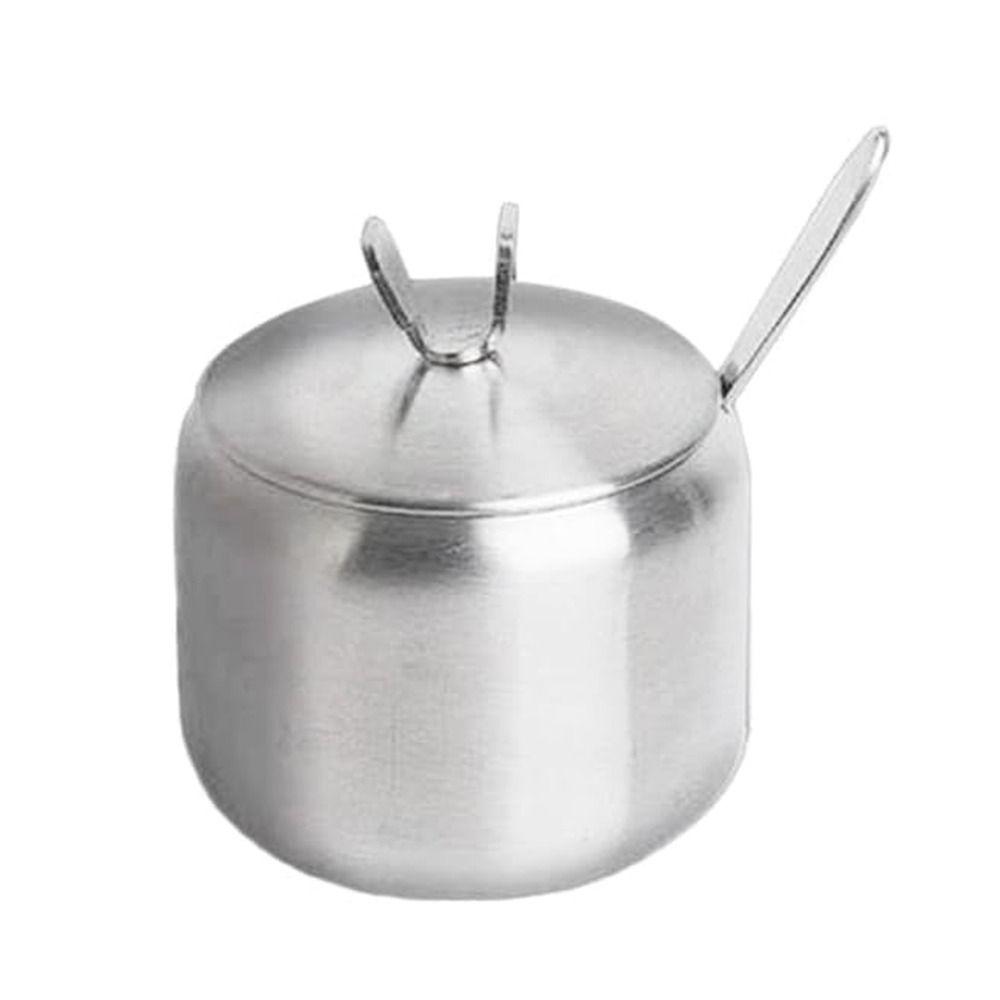 Stainless Steel Sugar Bowl Gold Silver Small Condiment Container Useful Storage Jar  Restaurant