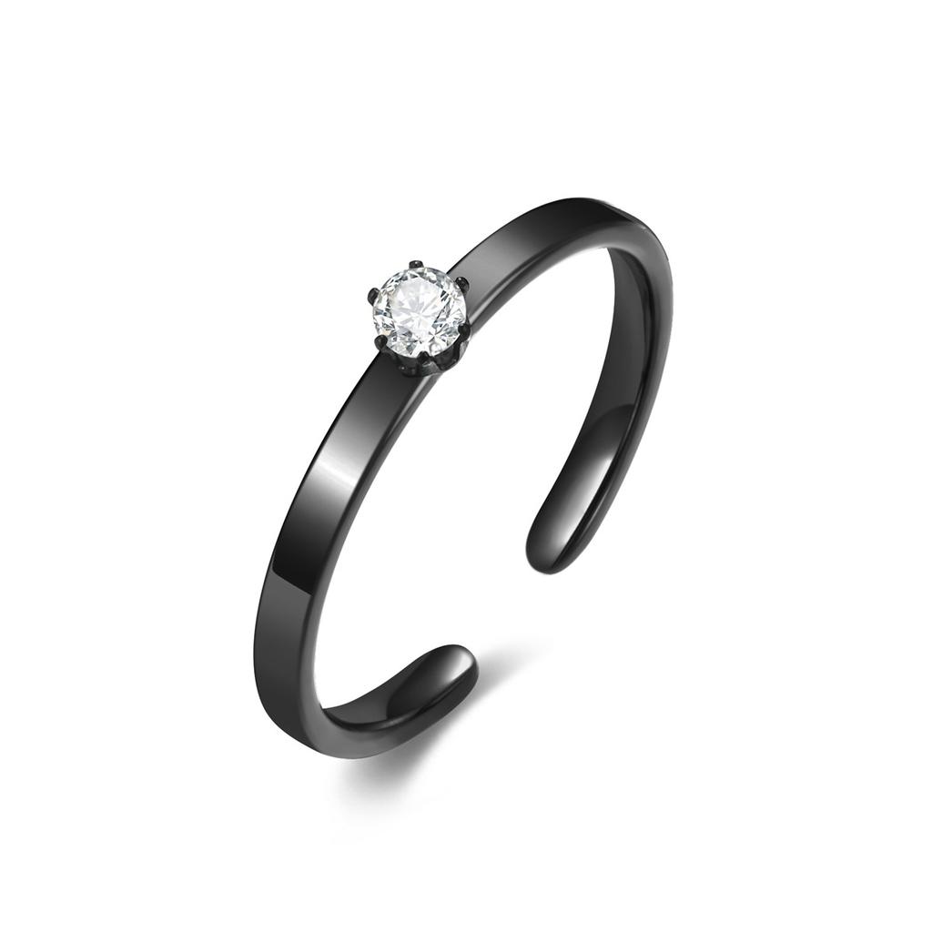 Temperament high-end niche open zircon ring, simple personalized couple diamond ring hand jewelry