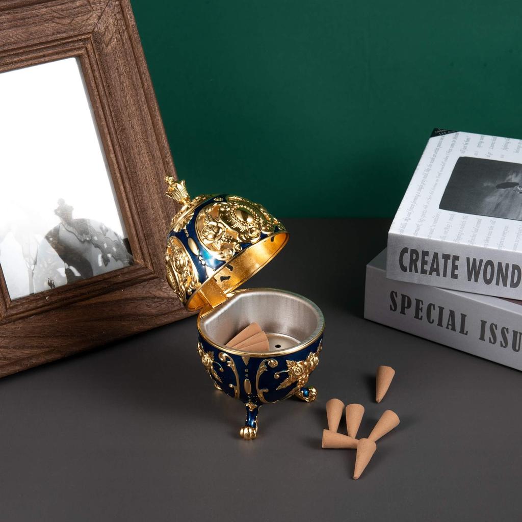 Подставка для благовоний Feyarl, курильница, подставка для благовоний, подставка для благовоний, внутренняя статуэтка из сплава, темно-синего цвета