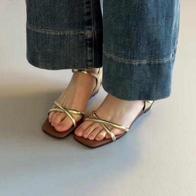 Босоножки на толстой танкетке с квадратным носком, женские универсальные с открытым носком, под юбку, ретро, повседневная обувь