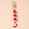 Cute Christmas Snowman Keychain Women Girls Santa Claus Key Ring Pendants for Handbag Decor DIY Handmade Key Chain Gift