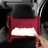 Car Tissue Box Holder Suede Leather Car Center Console Armrest Napkin Bag Sun Visor Backseat Tissue Storage Case with Fix Strap