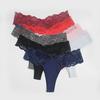Women Underpants Breathable Lace Triangle Shape Soft No Constraint See-through Hollow