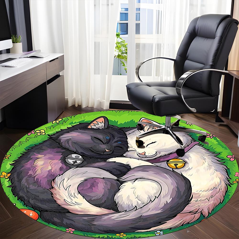 1 шт. Круглый ковер Harmony Cats для офиса, под офисные стулья, в спальню, гостиную, домашний декор, декор комнаты