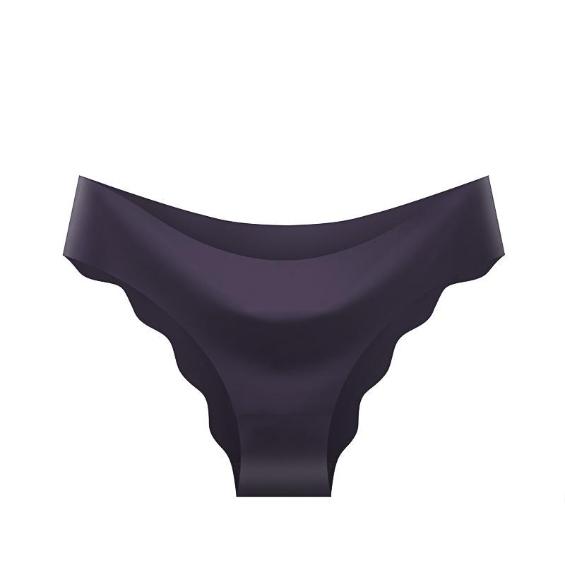 Traceless One-Piece Ice Silk Women'S Bikini Panties Wavy Edge Breathable Girls Large Size Briefs