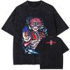 Anime Demon Slayer Tokitou Muichirou Graphic Washed Tee Men Casual Loose Tshirts Manga Cotton T Shirt Harajuku Male T-shirt