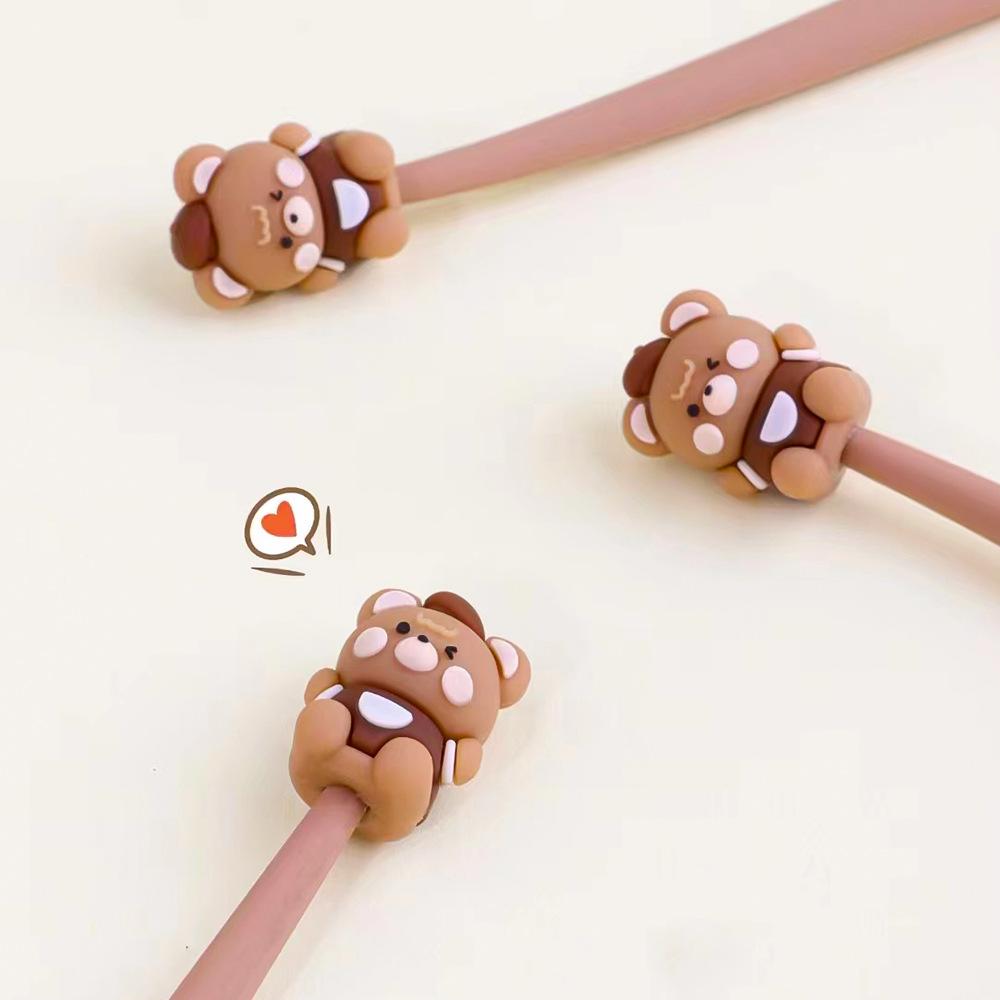 1pcs Coffee Bear Shake Gel Pen 0.5mm Ballpoint Black Color Ink for Writing Office School Supplies