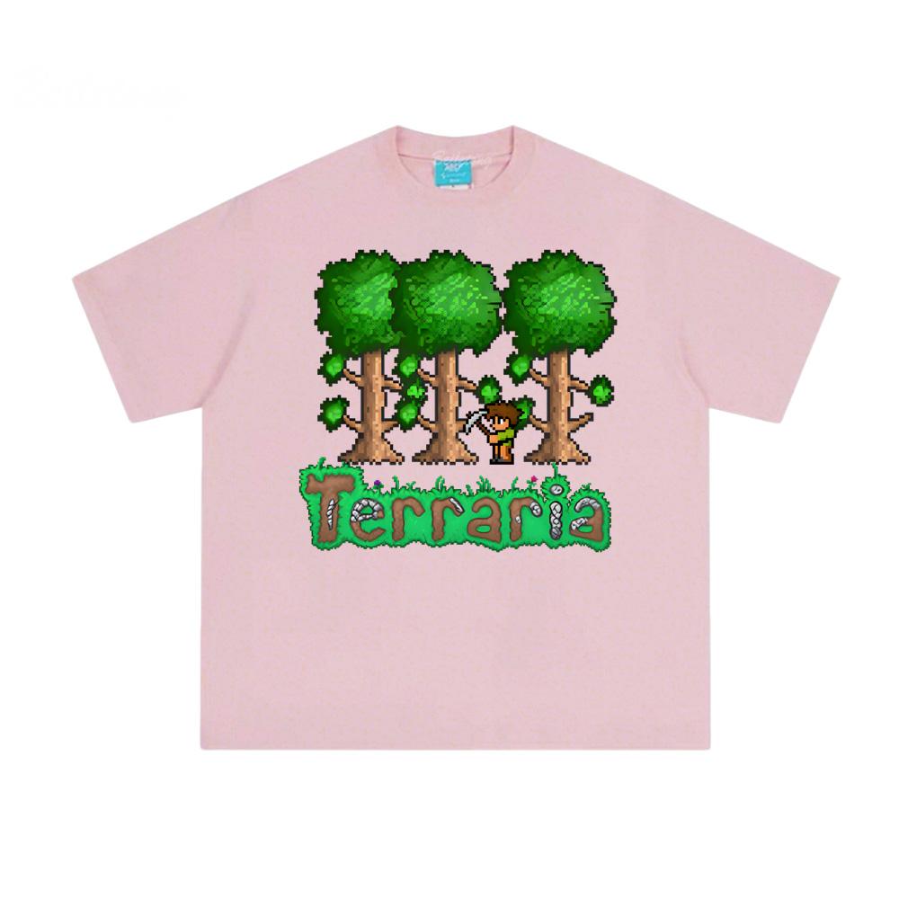 Игровая футболка Terraria в пиксельном стиле, 2026, с коротким рукавом, повседневная, летняя, унисекс, одежда в стиле манга