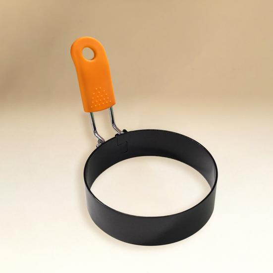 Egg Ring Heart Circle Flower Star Shapes Non-Stick Foldable Handle Egg Mold for Frying Eggs English Muffins Breakfast Sandwich Burger Maker Kitchen