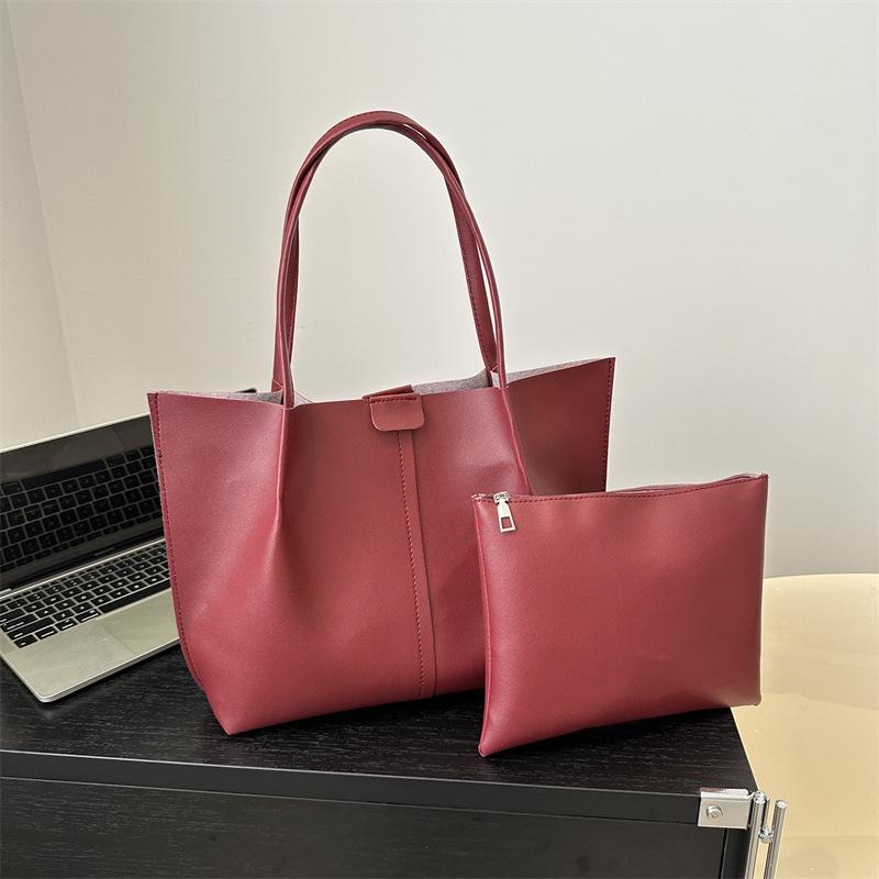 Women'S Bag Shoulder Bag Personalized Simple Solid Color Tote Bag Niche Versatile Large Capacity Mother And Child Bag