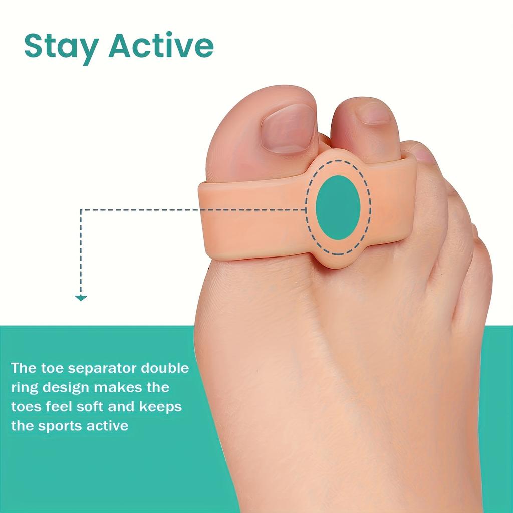 Набор из 8 гелевых разделителей для пальцев ног - необходимые средства для ухода за ногами и руками для обоих полов - мягкие и удобные подушечки для больших пальцев ног с 2 кольцами, без запаха