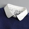 Women Fake Collar Blouse Sweater White Lapel Decor Detachable Collars For Women Black Lace False Collars Woman Lace Half Shirt