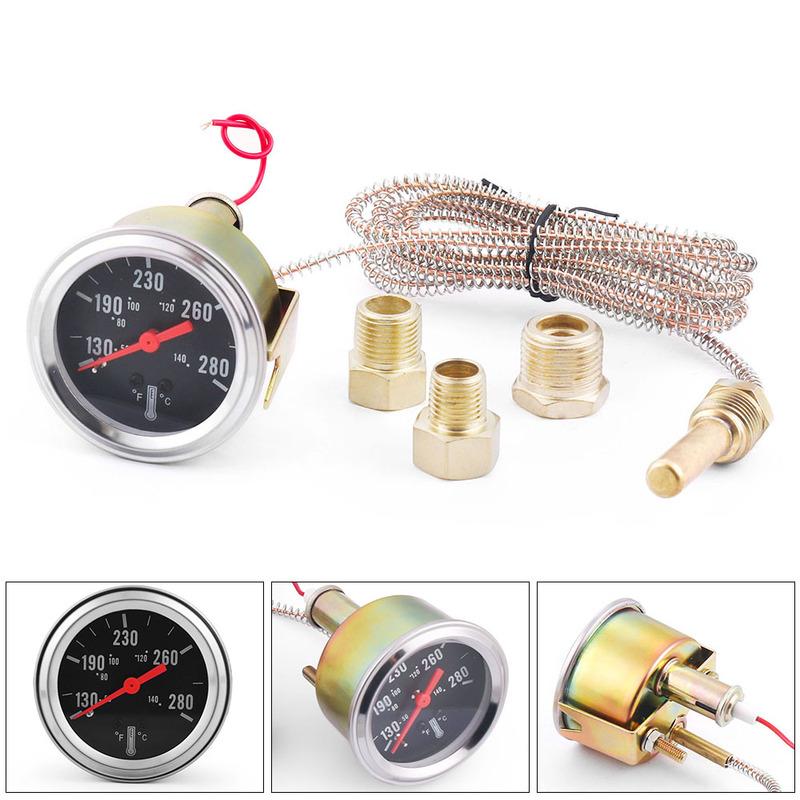 2" 52MM Mechanical 12V Water Temp Gauge 50-140℃/130-280℉ Water Temperature Gauge Car Meter With Sensor NPT 1/2, NPT 1/4,NPT 3/82