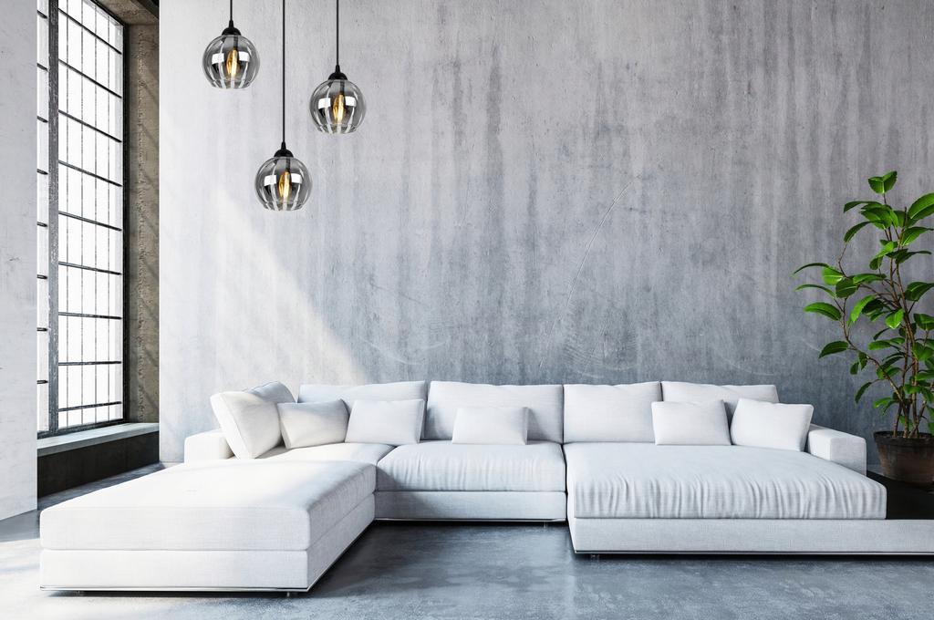Elegant Chrome Hanging Lamp, Glass Shape, Ball