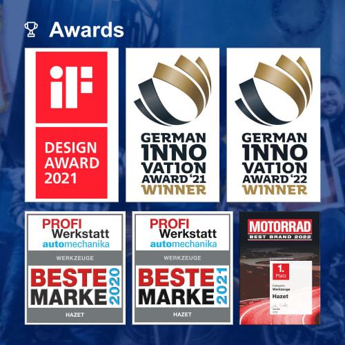 Hazet 760-2 Water Pump Pliers, Grip Pliers, Plumbing Tool, Quick Adjustment, Large Diameter, Maximum Opening Width 50mm, Total Length 260mm, Professio