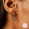 Серьги-кольца из бирюзового камня Star Moon для женщин из стерлингового серебра 925 пробы, женские серьги, ювелирные изделия, подвески, платина 925, подарки