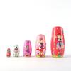 Wood Girls Russian Doll Smooth Wooden Stacking Dolls Elephant Puppy Nesting Dolls  Kids