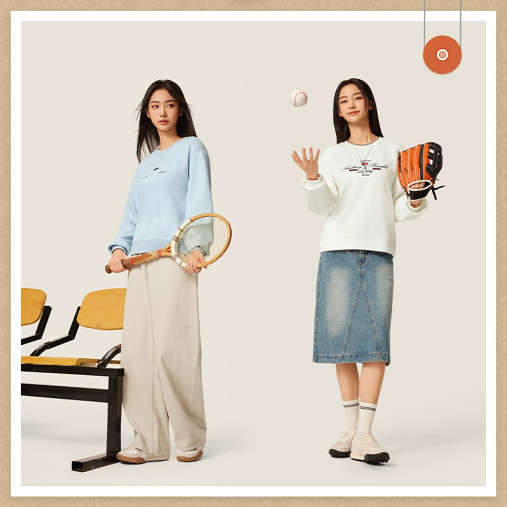 Li Ning Sports Lifestyle Series Флисовая Теплая Свободная Толстовка с Круглым Вырезом и Вышивкой Буквами Женская толстовка AWDV998-1
