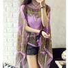 Breathable Chiffon Blouse Printed Bikini Cover Tops New Poncho  Women