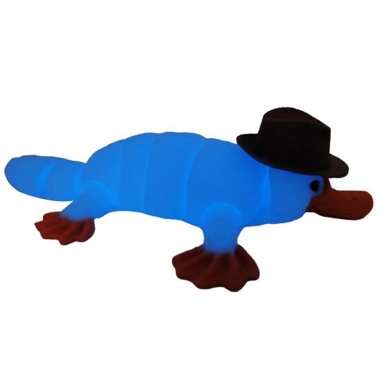 3D Printed Platypus Articulated Flexible Animal Stress Relief Toy Platypus Wearing Hat Desktop Pet Fidget Toy for Home Office Decoration