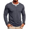 Men S Fake Two Piece Henley Long Sleeve Casual T Shirt