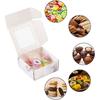 30pcs Foldable Creative Kraft Paper Box Wedding Favor Boxes Favour Box Paper Gift Box with Plastic Clear Window Square Light Grey 6.5x6.5x3cm
