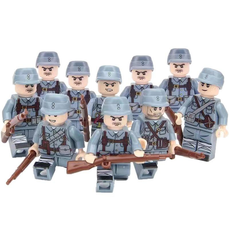 Военная фигурка из строительных блоков Второй мировой войны, солдат Восьмой армии, американский, немецкий, советский солдат, фигурка, сборная модель, игрушка