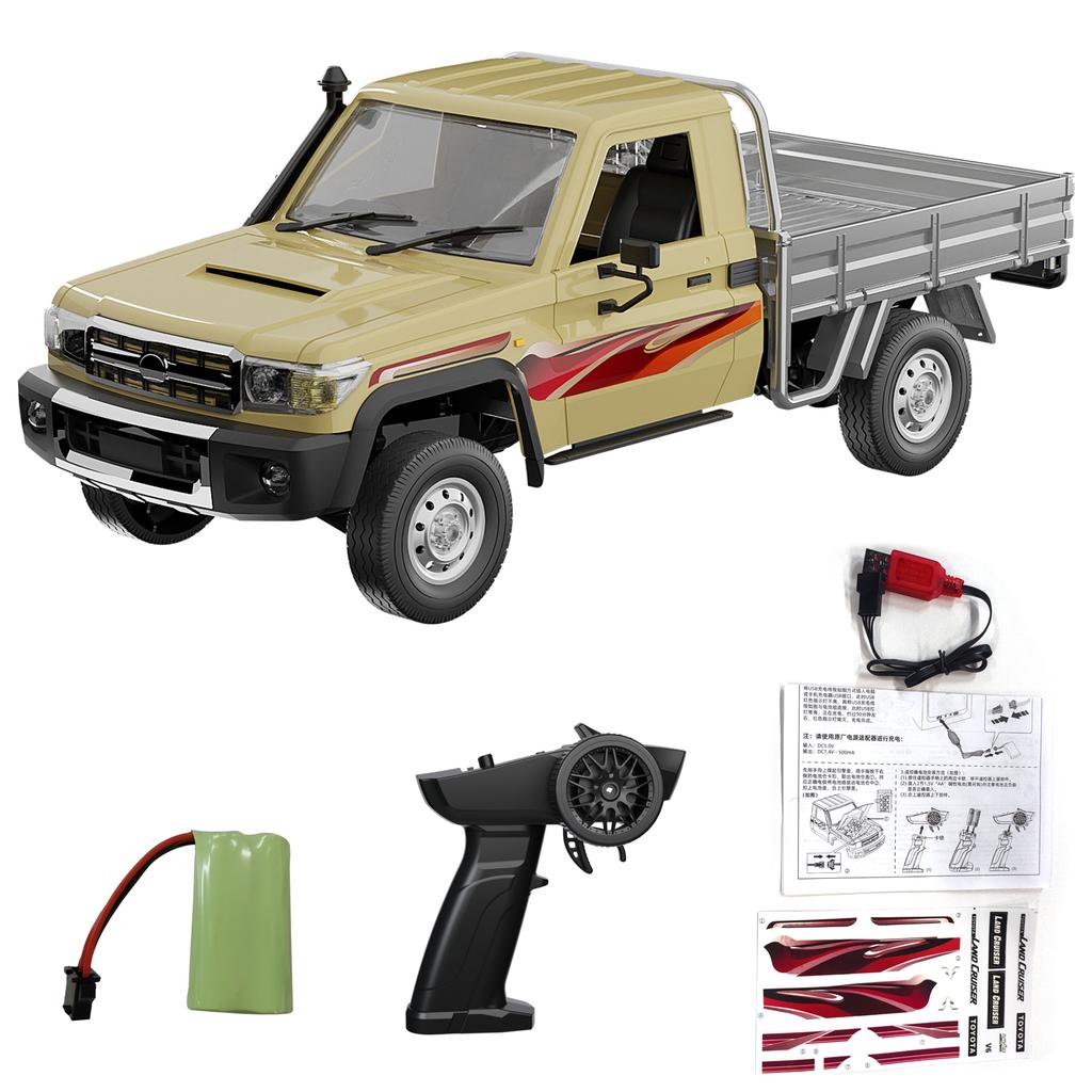 Remote Control Car, 2.4GHz Electric Vehicle with LED Lights, 1:14 Scale Rechargeable Pickup Truck