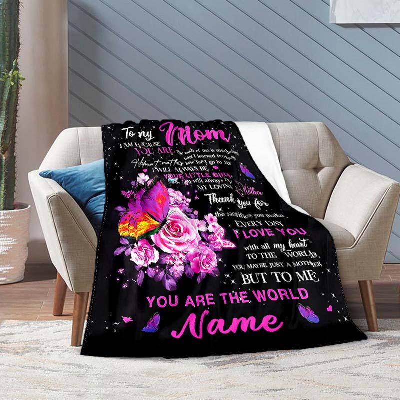 For Mom Customize Your Name Outdoor Blanket Suitable For All Seasons Comfortable And Warm Soft Blanket Suitable For Travel Gifts For Relatives And
