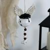 Halloween Skull Bell Ornament Resin Skull/Wing Wind Chime Hanging Decoration for Indoor Outdoor Halloween Decor Car Accessories