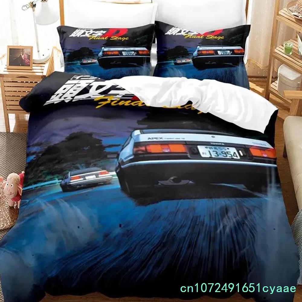Начальный комплект постельного белья для спальни мальчика Ae86 Односпальный Полутораспальный Двуспальный Кинг-сайз Взрослый Пододеяльник 3D Аниме Комплект Простыней