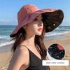 UV Protection Large Visor Sun Hat Empty Top Sunscreen Bucket Hat Lightweight Summer Sun Cap  Female