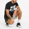 Puma Повседневная спортивная футболка с коротким рукавом с круглым вырезом и принтом, мужские топы, черные 532106-12