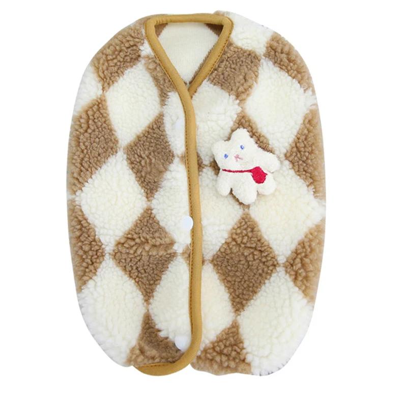 Winter Warm Plaid Fleece Pet Jacket for Small Dogs Puppy Coat Chihuahua Yorkshire Bichon Vest Costume Dog Clothes Pet Supplies